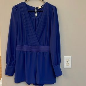 Blue long sleeve romper